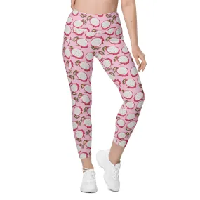 Dragon Fruit Pattern Leggings With Pockets