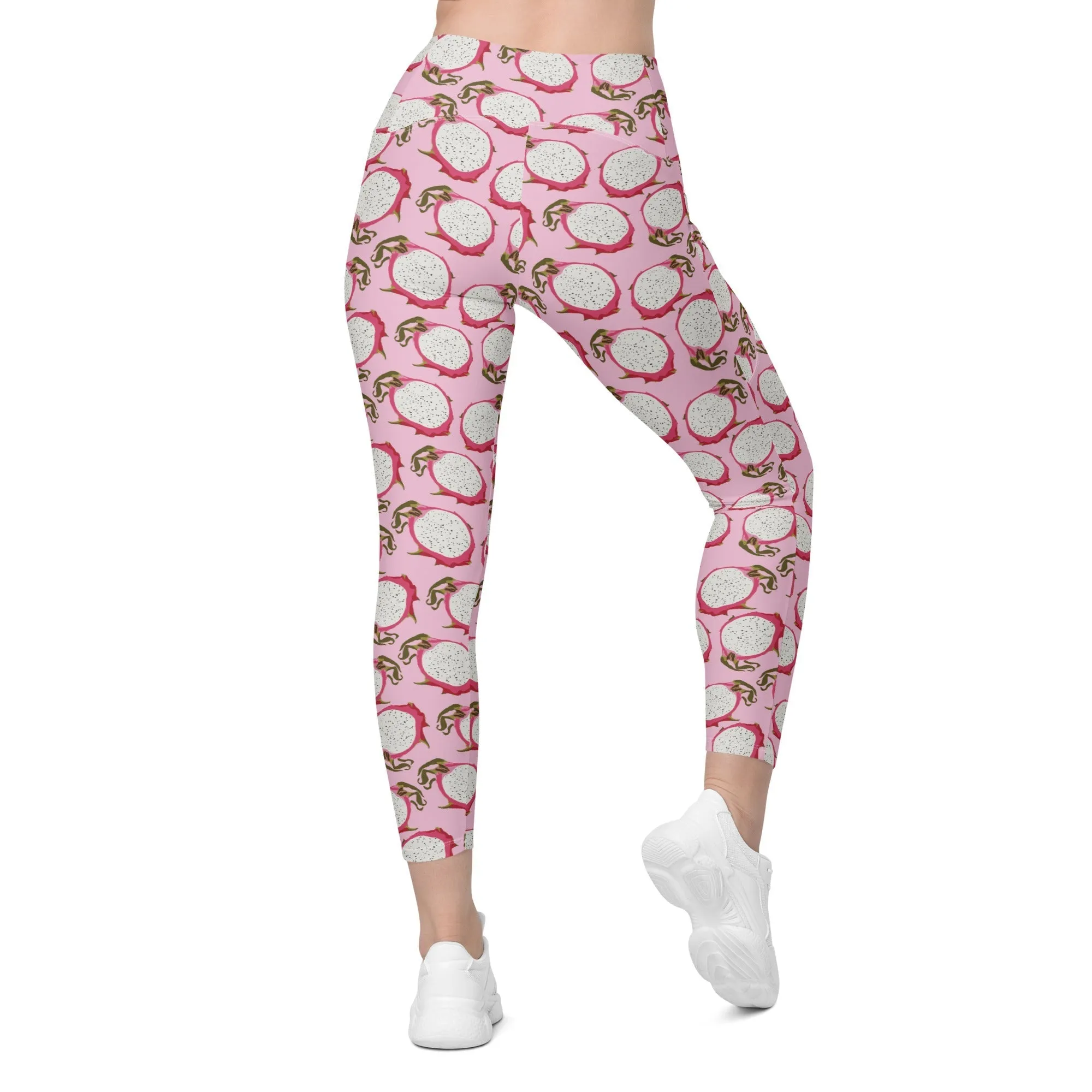 Dragon Fruit Pattern Leggings With Pockets