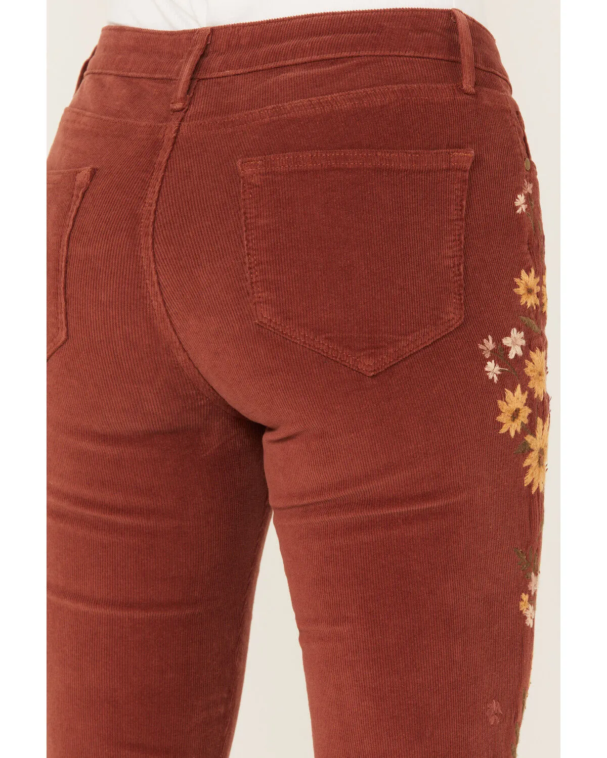 Driftwood Women's Rose High Rise Falling Sunflower Flare Jeans