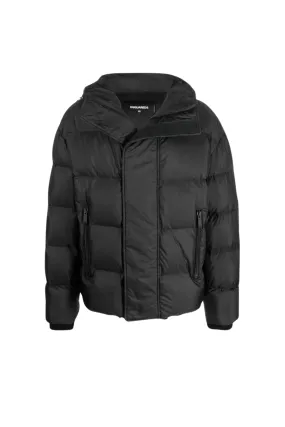 Dsquared2 zip-pockets hooded padded jacket black