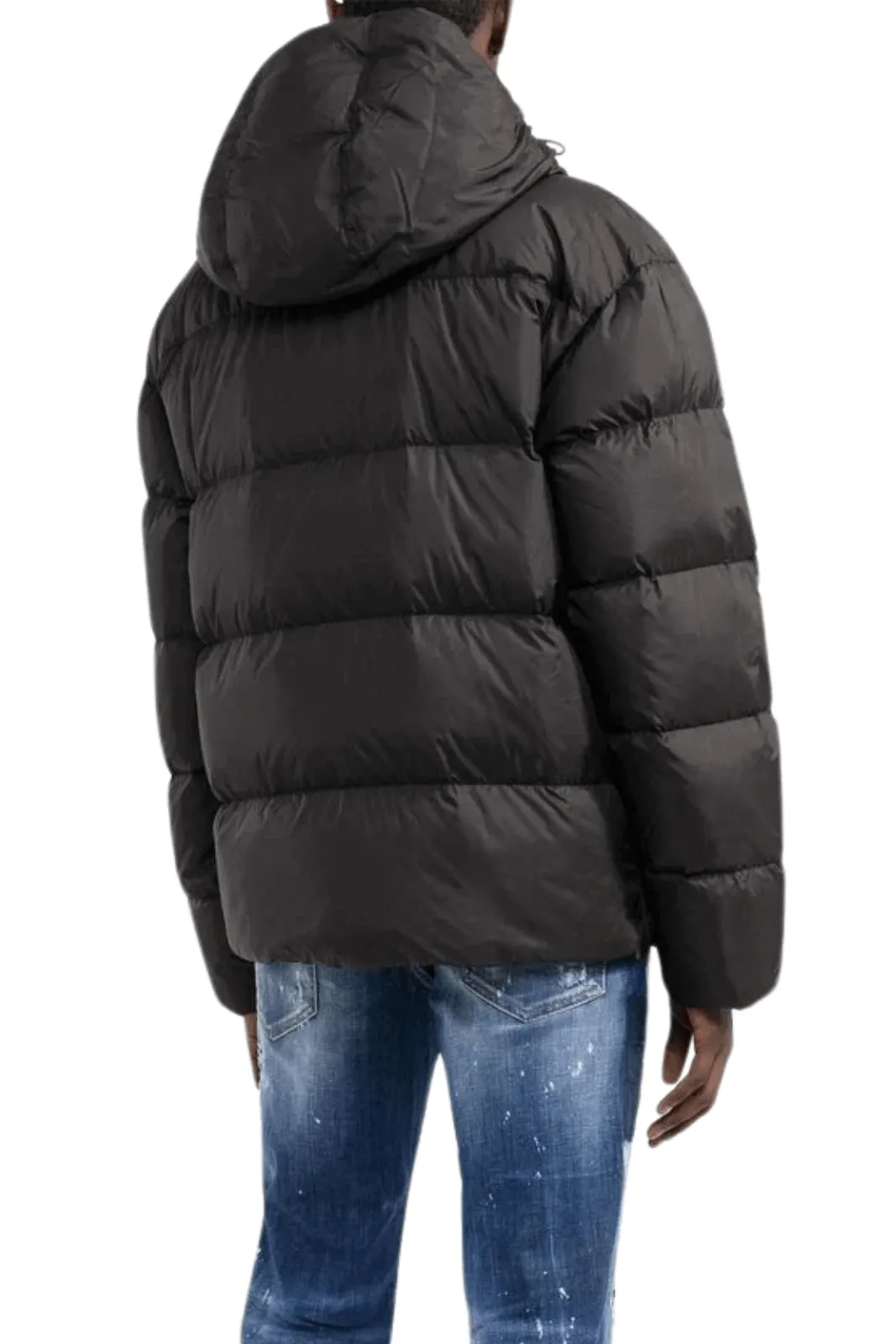 Dsquared2 zip-pockets hooded padded jacket black