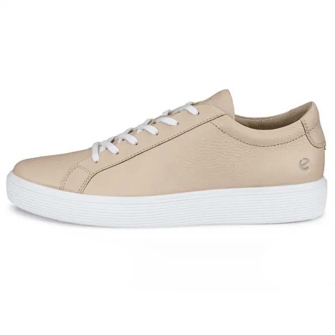 Ecco  Mens Soft 60 Sand Lace-Up Leather Trainers 582404-01004