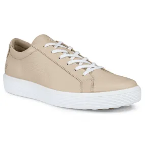 Ecco  Mens Soft 60 Sand Lace-Up Leather Trainers 582404-01004