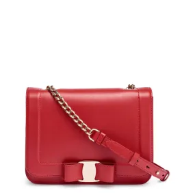 Ferragamo Vara red leather shoulder bag