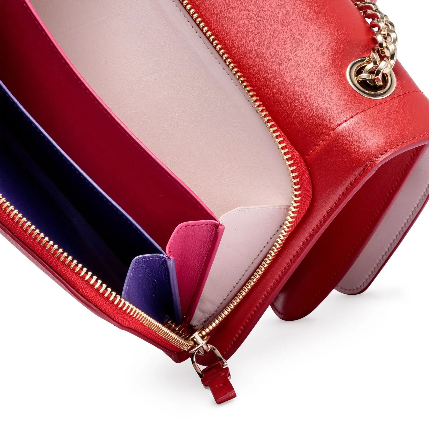 Ferragamo Vara red leather shoulder bag