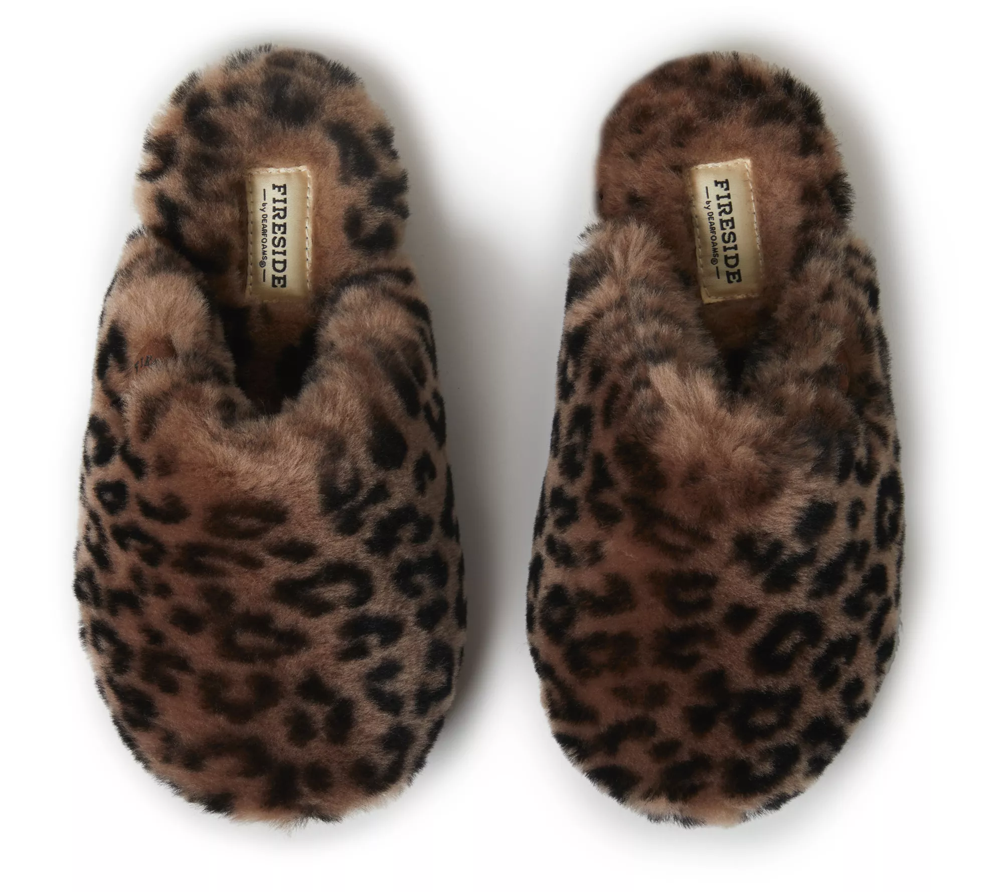 Fireside By Dearfoams Women's Leopard Shearling Scuff Slipper