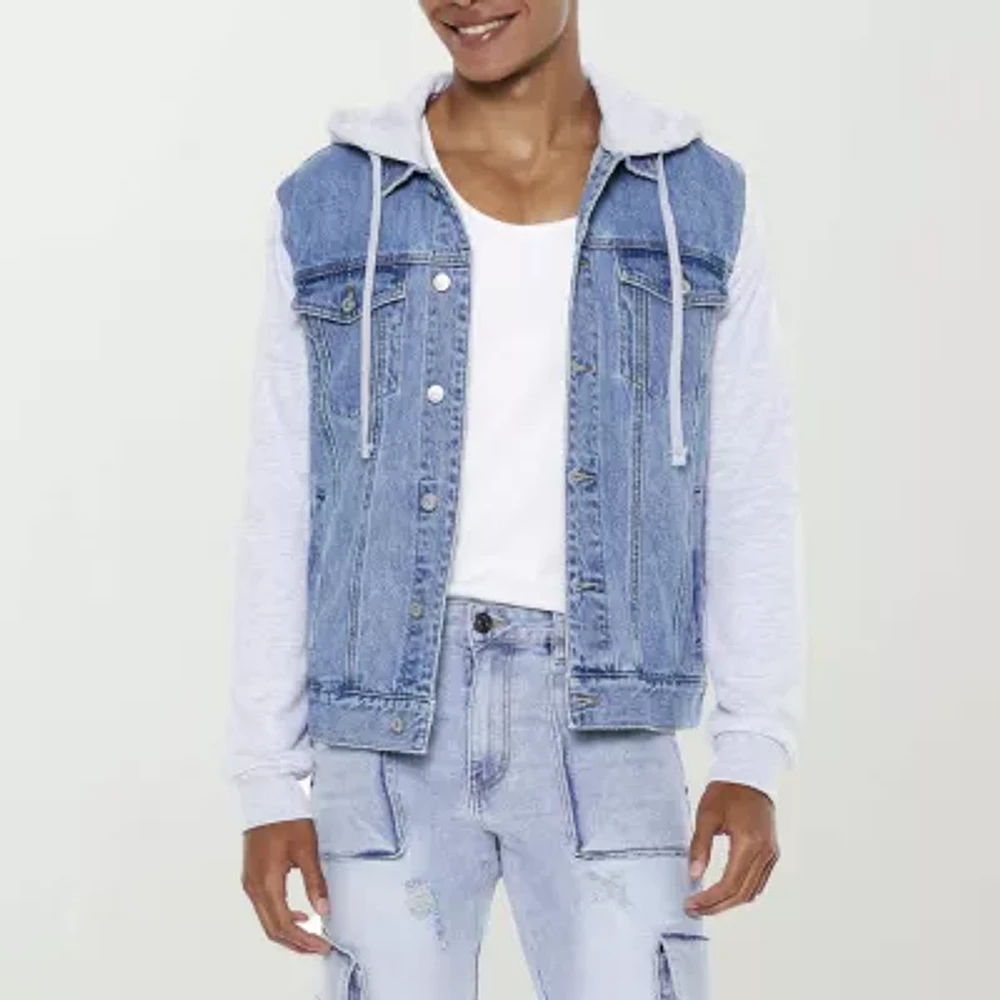 Forever 21 Mens Denim Hooded Jacket