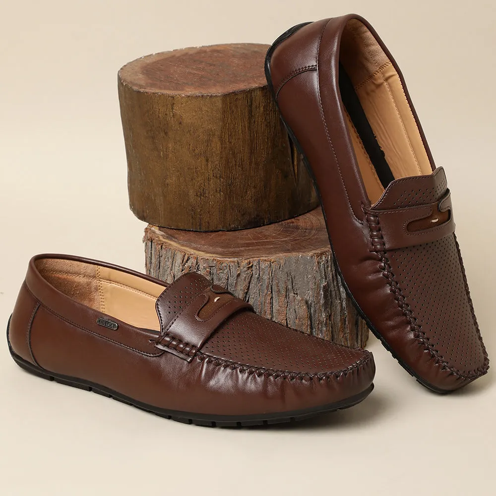 Fortune (Brown) Penny Loafer Shoes For Men Fdy-202 By Liberty