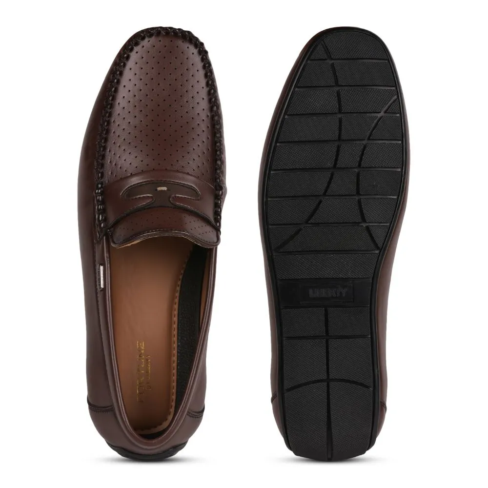 Fortune (Brown) Penny Loafer Shoes For Men Fdy-202 By Liberty