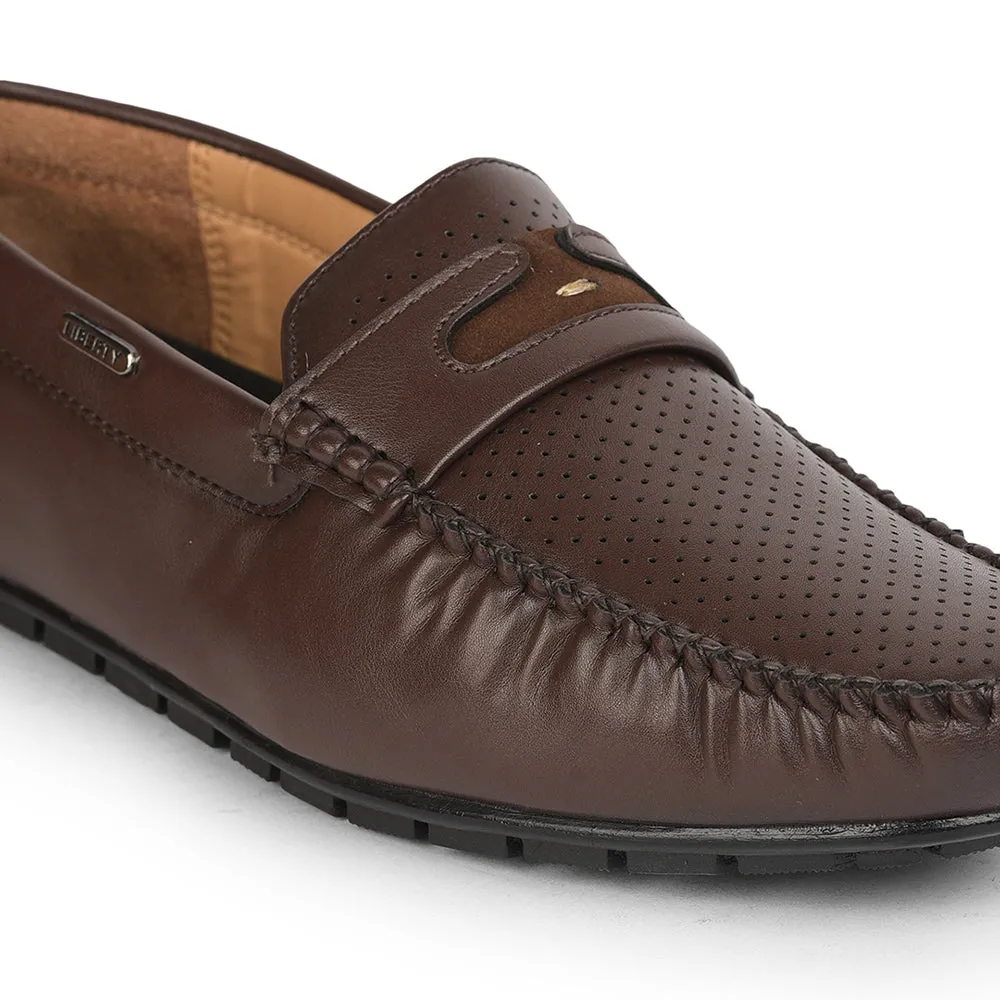 Fortune (Brown) Penny Loafer Shoes For Men Fdy-202 By Liberty