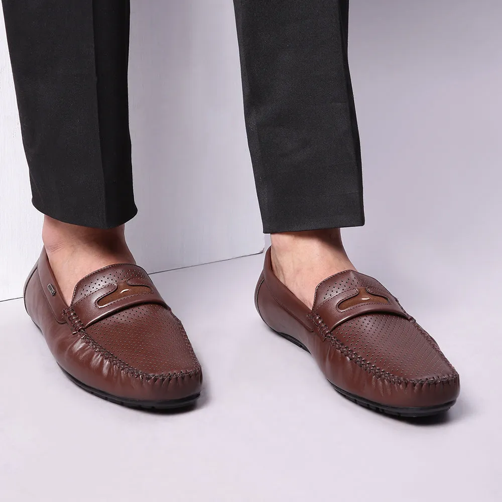 Fortune (Brown) Penny Loafer Shoes For Men Fdy-202 By Liberty