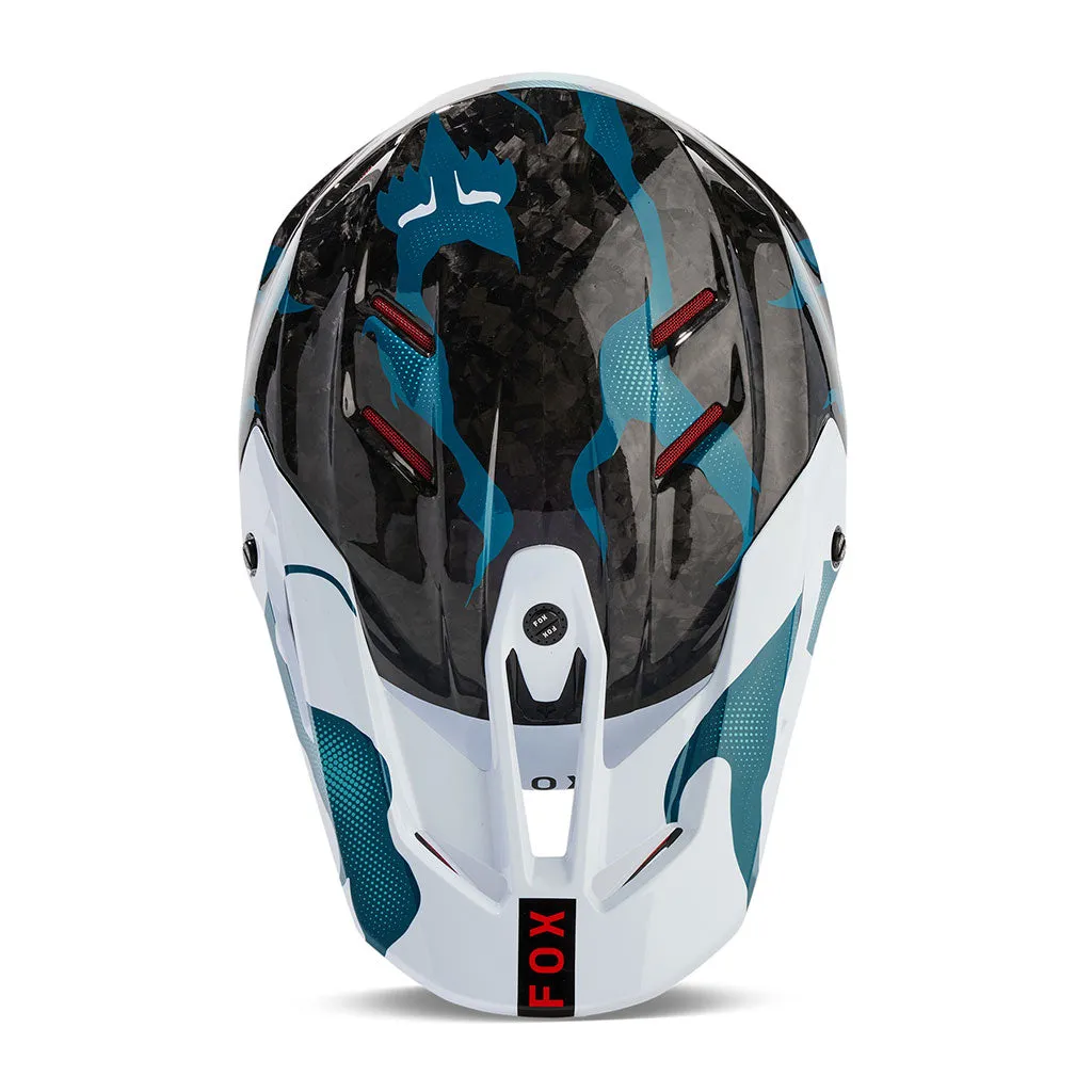 Fox - 2024 V3RS Withered Carbon/Blue Helmet