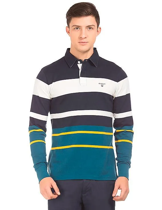 Gant Striped Long Sleeve Polo Shirt