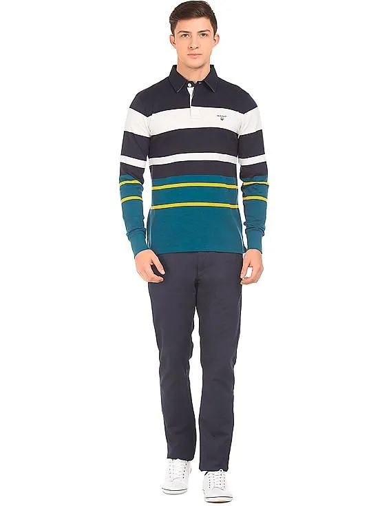 Gant Striped Long Sleeve Polo Shirt