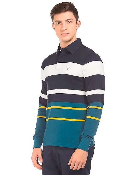 Gant Striped Long Sleeve Polo Shirt