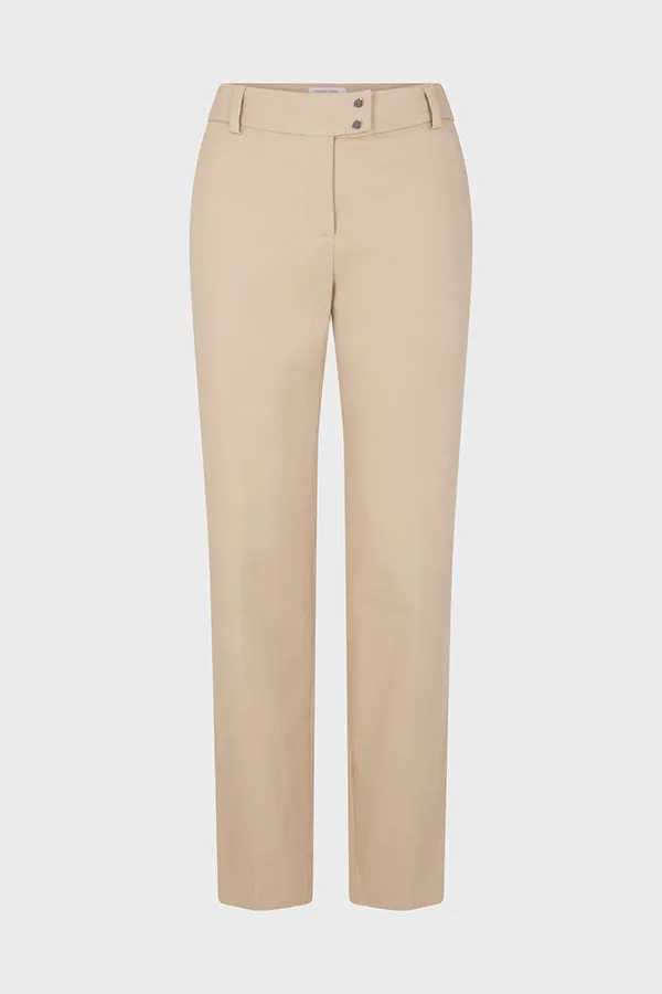 Gerard Darel CORA BEIGE PLAIN COTTON 7/8 TROUSERS