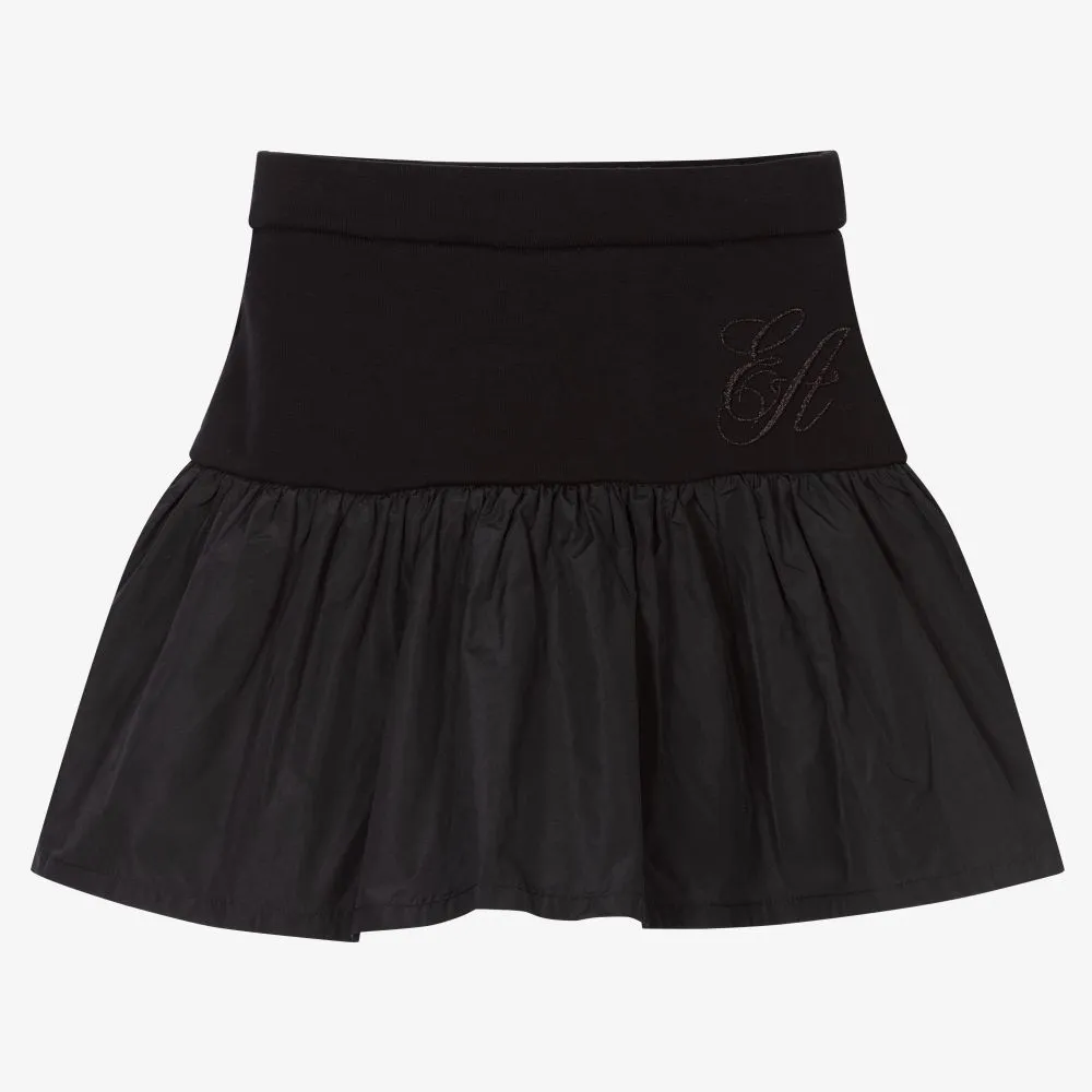 Girls Black Ruffle Skirt