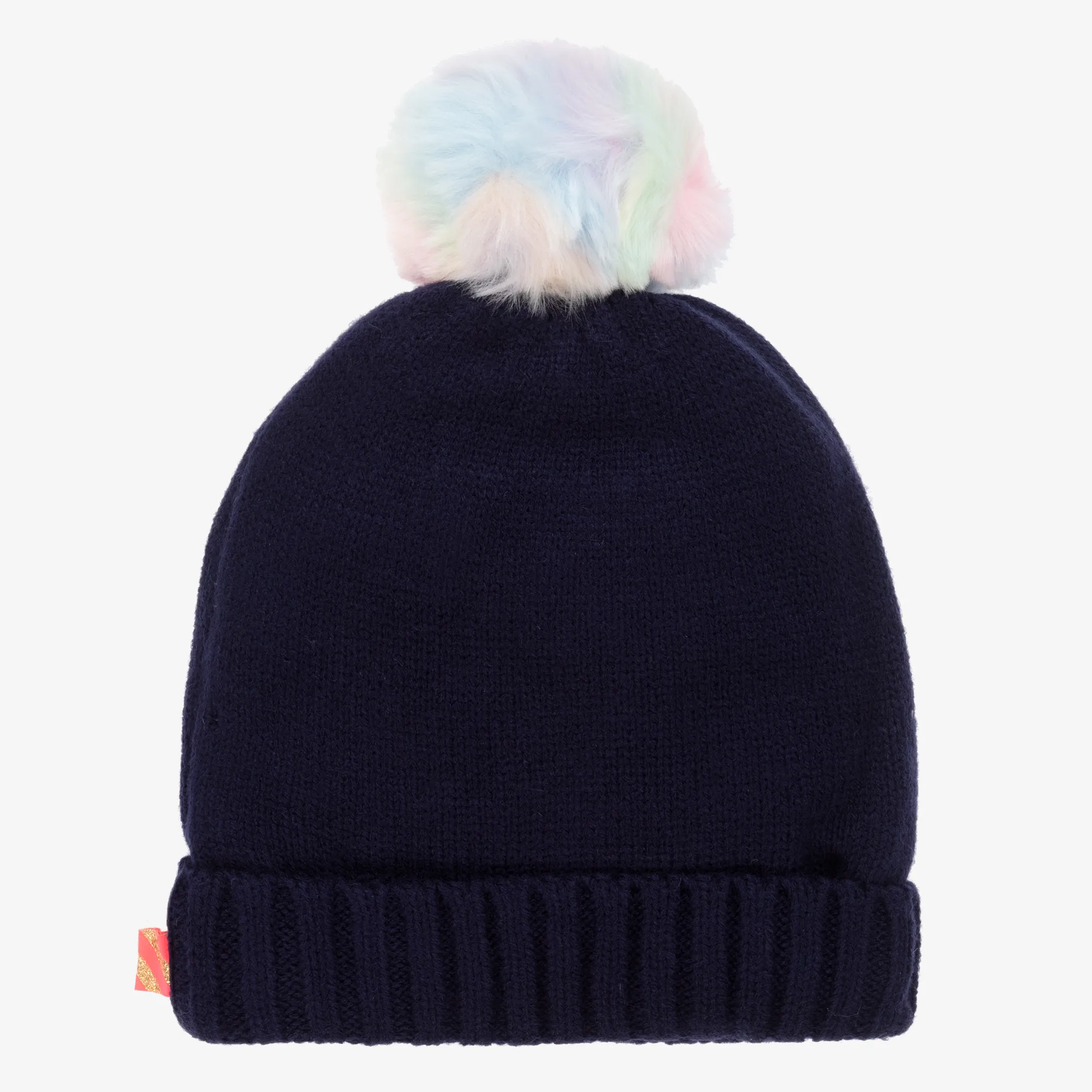 Girls Navy Blue Knitted Pom-Pom Hat