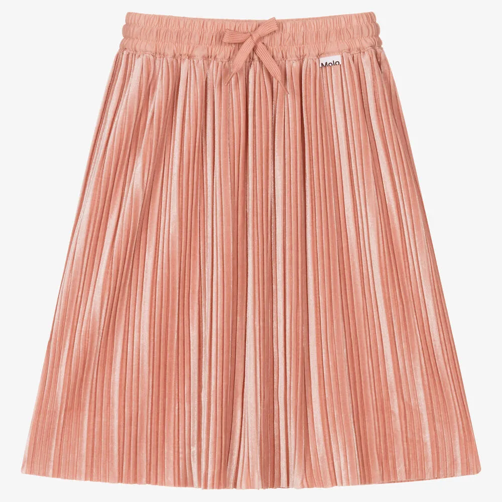 Girls Pink Velour Skirt