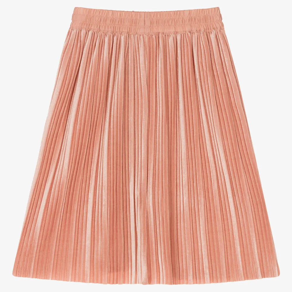 Girls Pink Velour Skirt