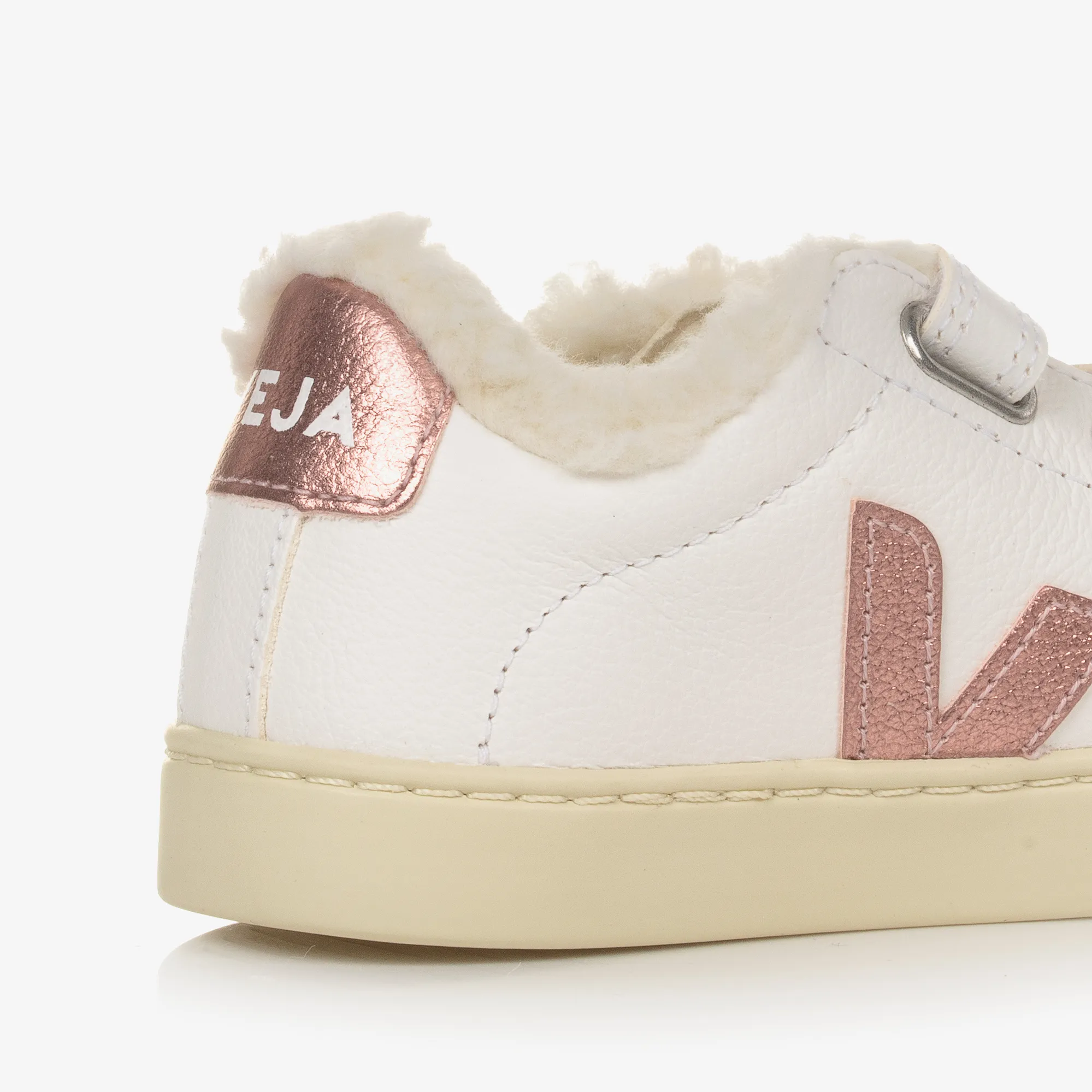 Girls White & Pink Leather Esplar Trainers