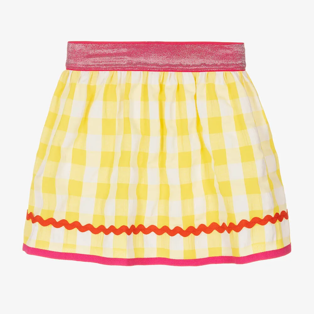 Girls Yellow Check Skirt