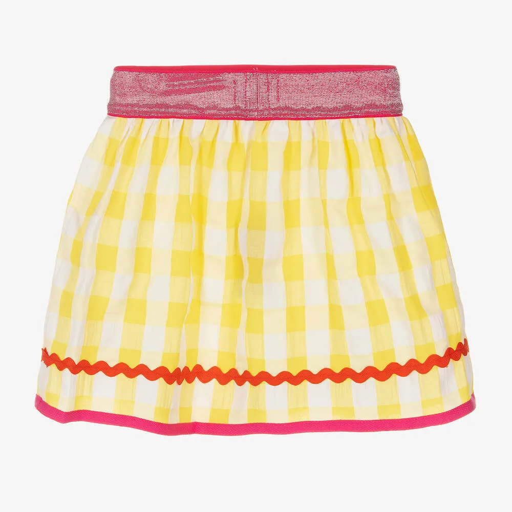 Girls Yellow Check Skirt