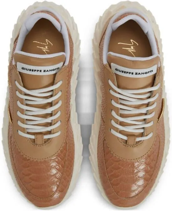 Giuseppe Zanotti Urchin python-print sneakers Neutrals