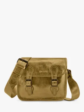 Gold Leather Shoulder Bag for Women - LaSacoche S Bronze | PAUL MARIUS