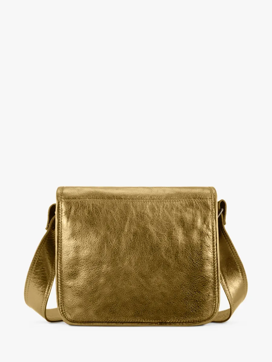 Gold Leather Shoulder Bag for Women - LaSacoche S Bronze | PAUL MARIUS