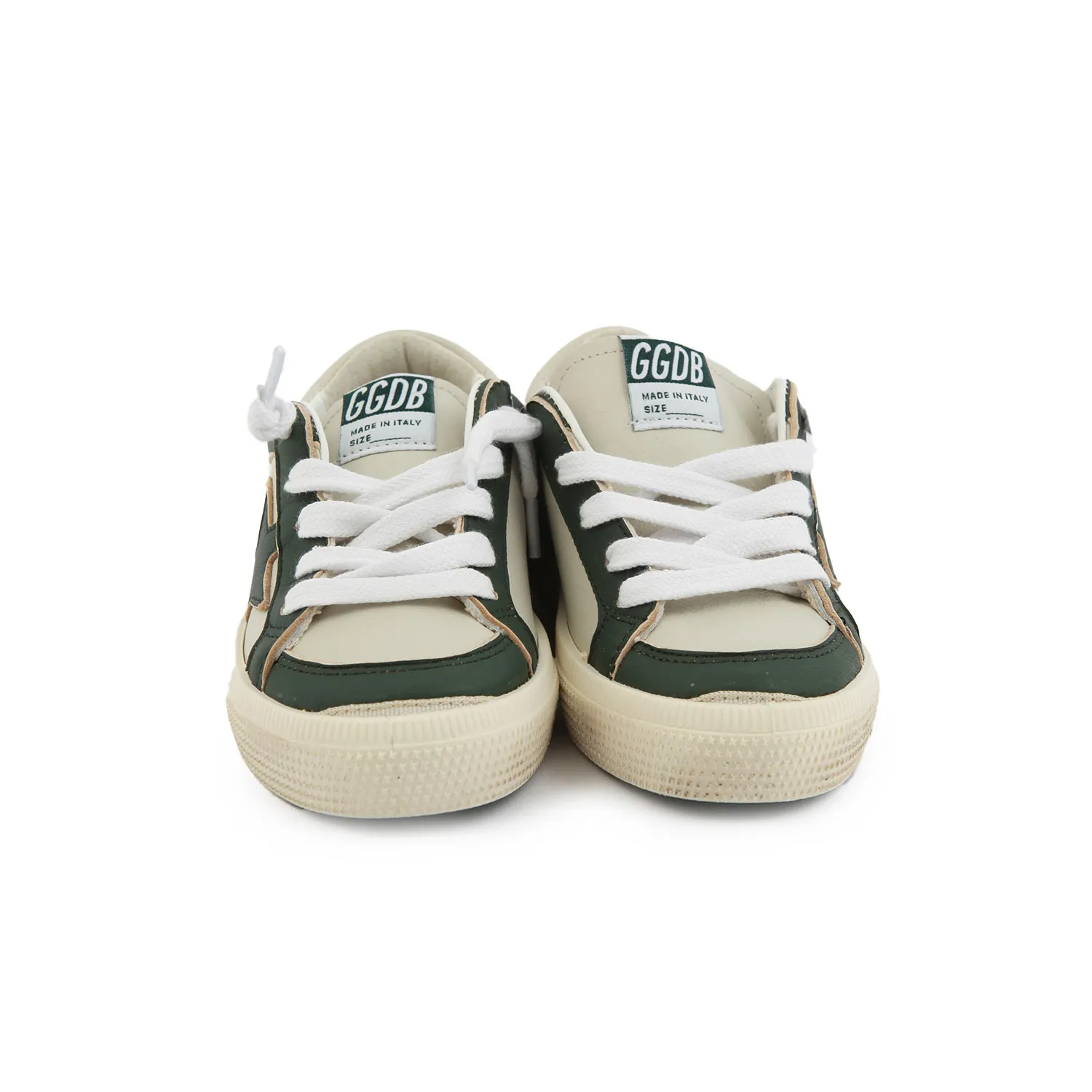 Golden Goose Green And White Unisex May Sneakers For Children