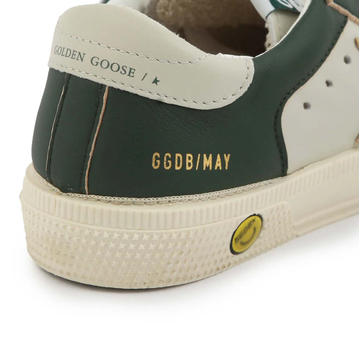 Golden Goose Green And White Unisex May Sneakers For Children