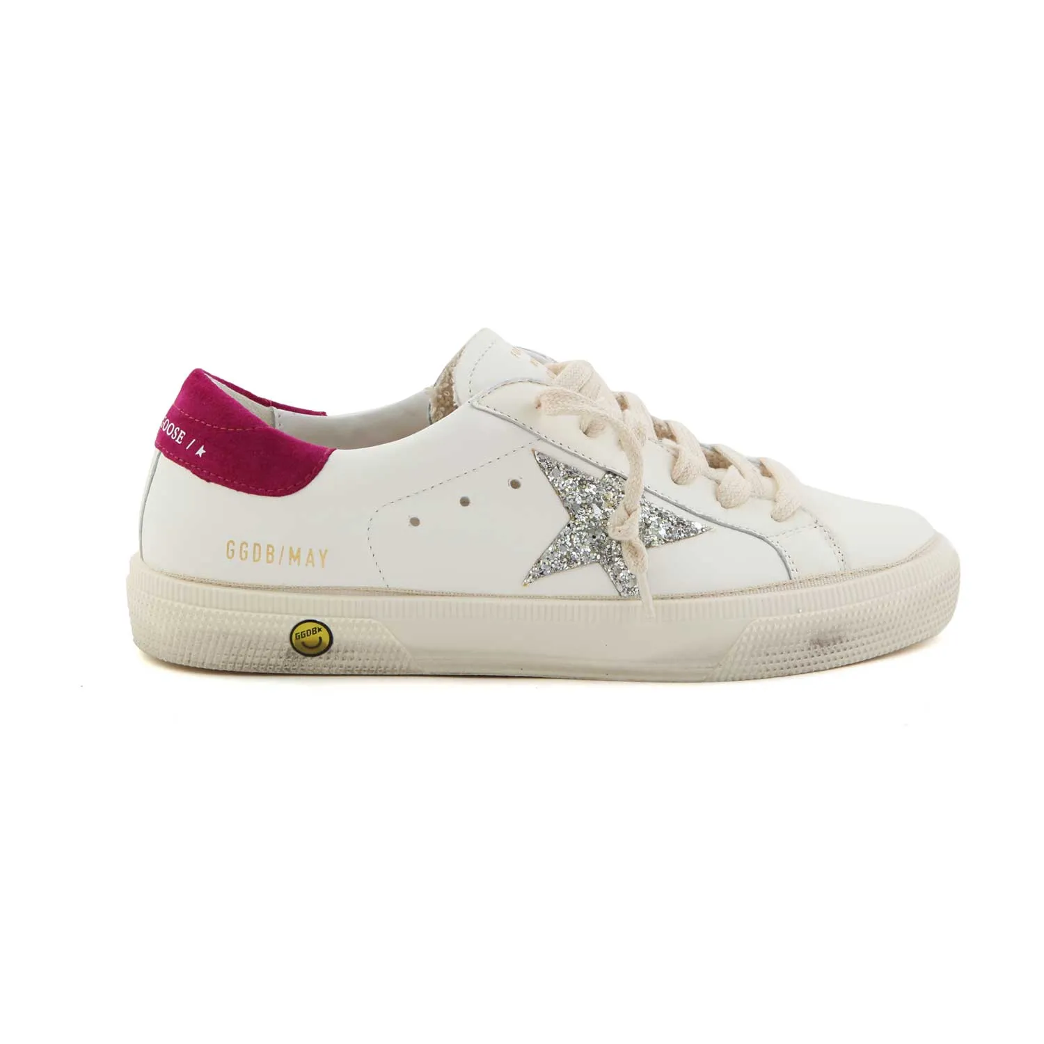 Golden Goose White And Magenta May Sneakers For Teen Girls