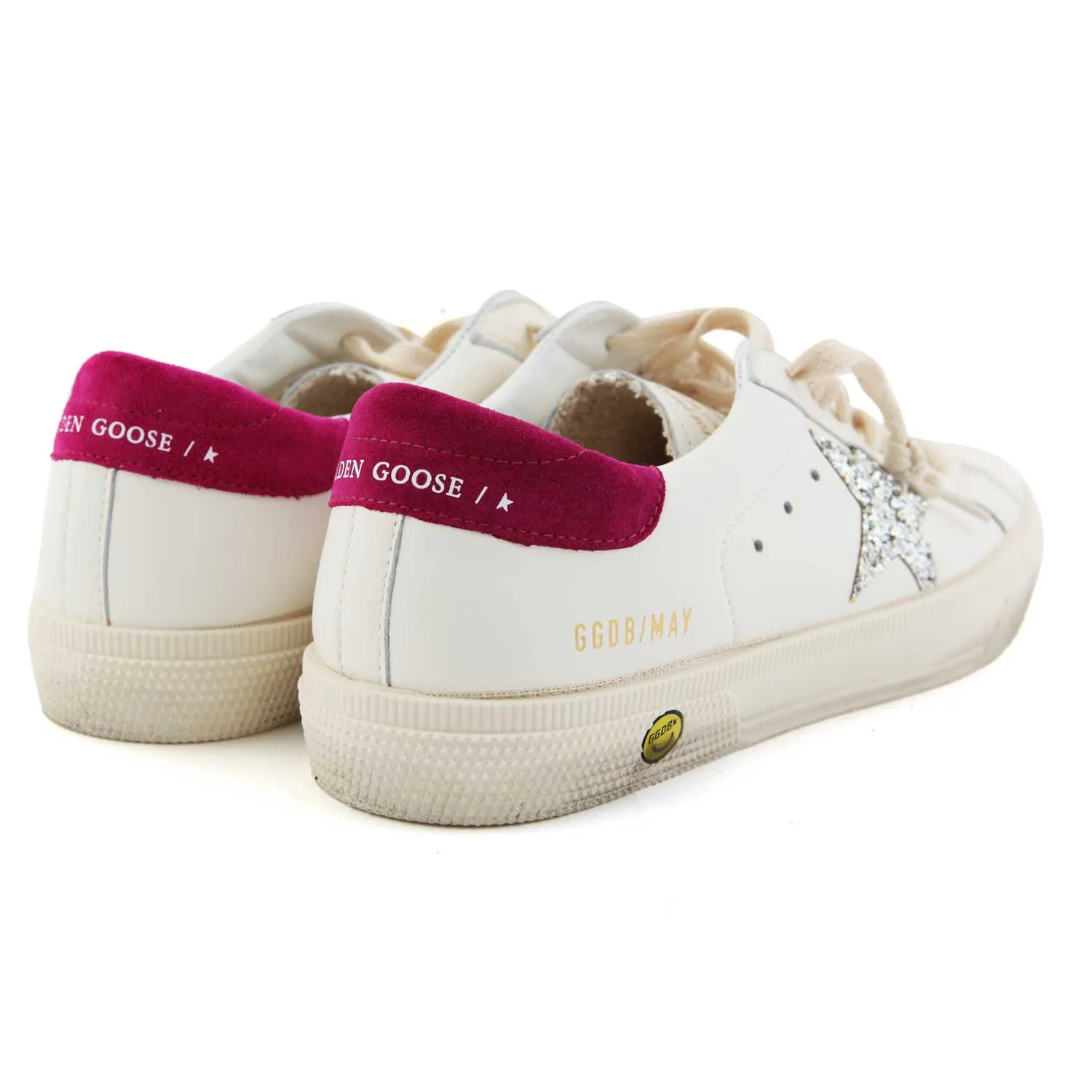 Golden Goose White And Magenta May Sneakers For Teen Girls