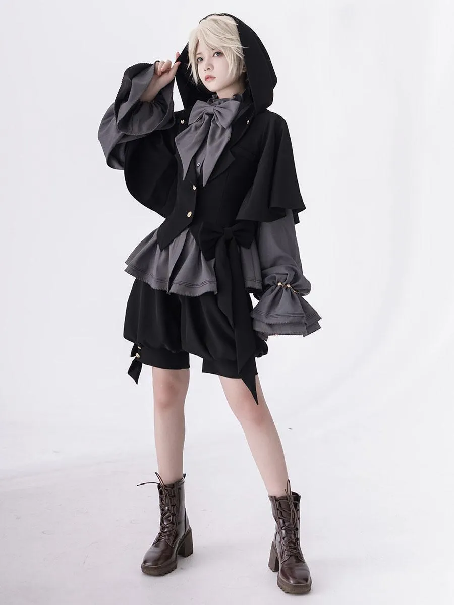 Gothic Lolita Rabbit Hunting Retro Lolita Rabbit Ears Hooded Jacket