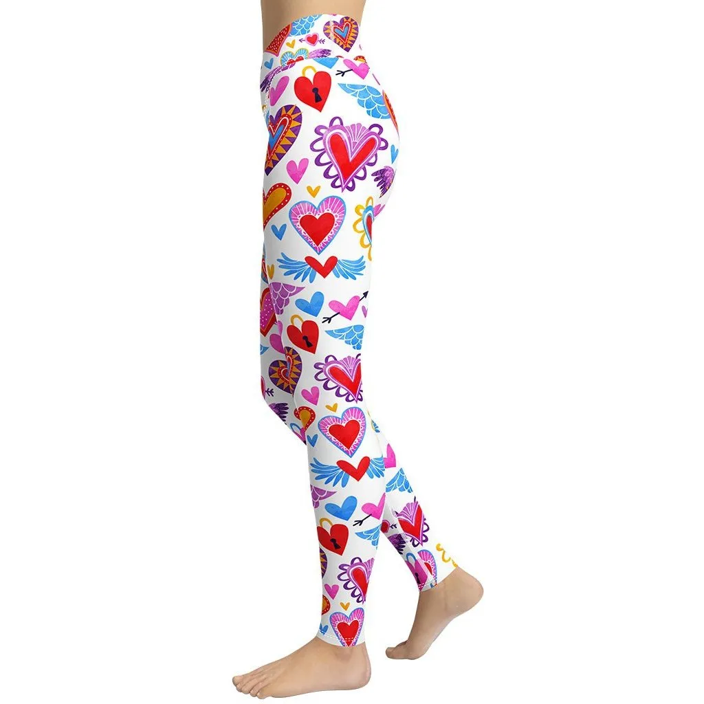 Heart Pattern Yoga Leggings