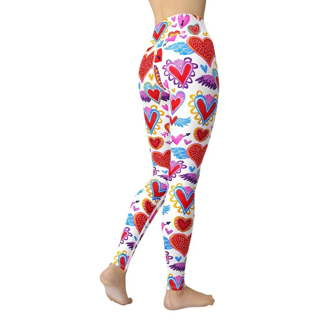 Heart Pattern Yoga Leggings