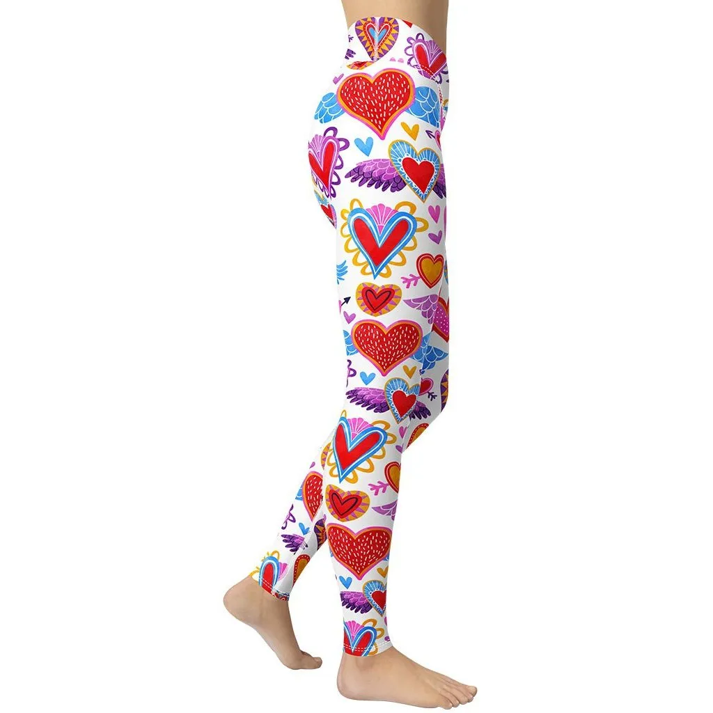 Heart Pattern Yoga Leggings