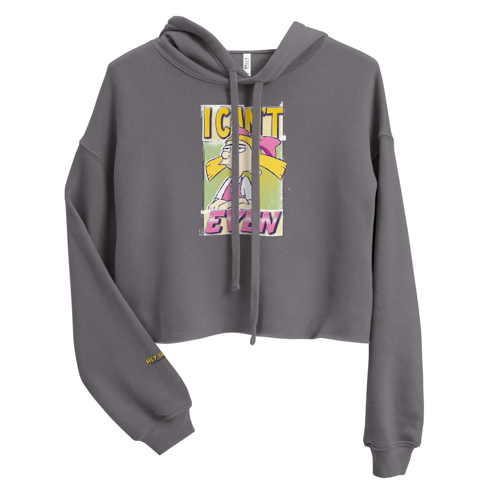 Hey Arnold! I Can't Even Women's Fleece Crop Hooded Sweatshirt