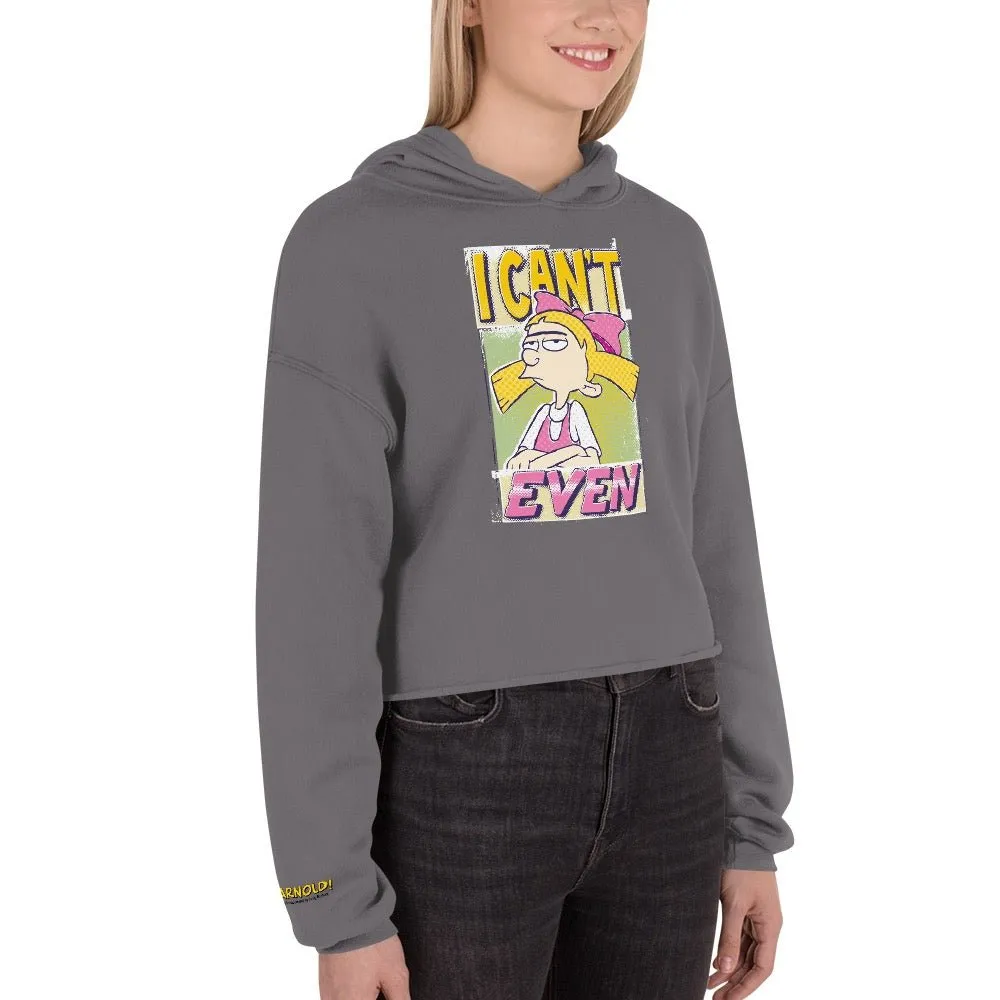 Hey Arnold! I Can't Even Women's Fleece Crop Hooded Sweatshirt