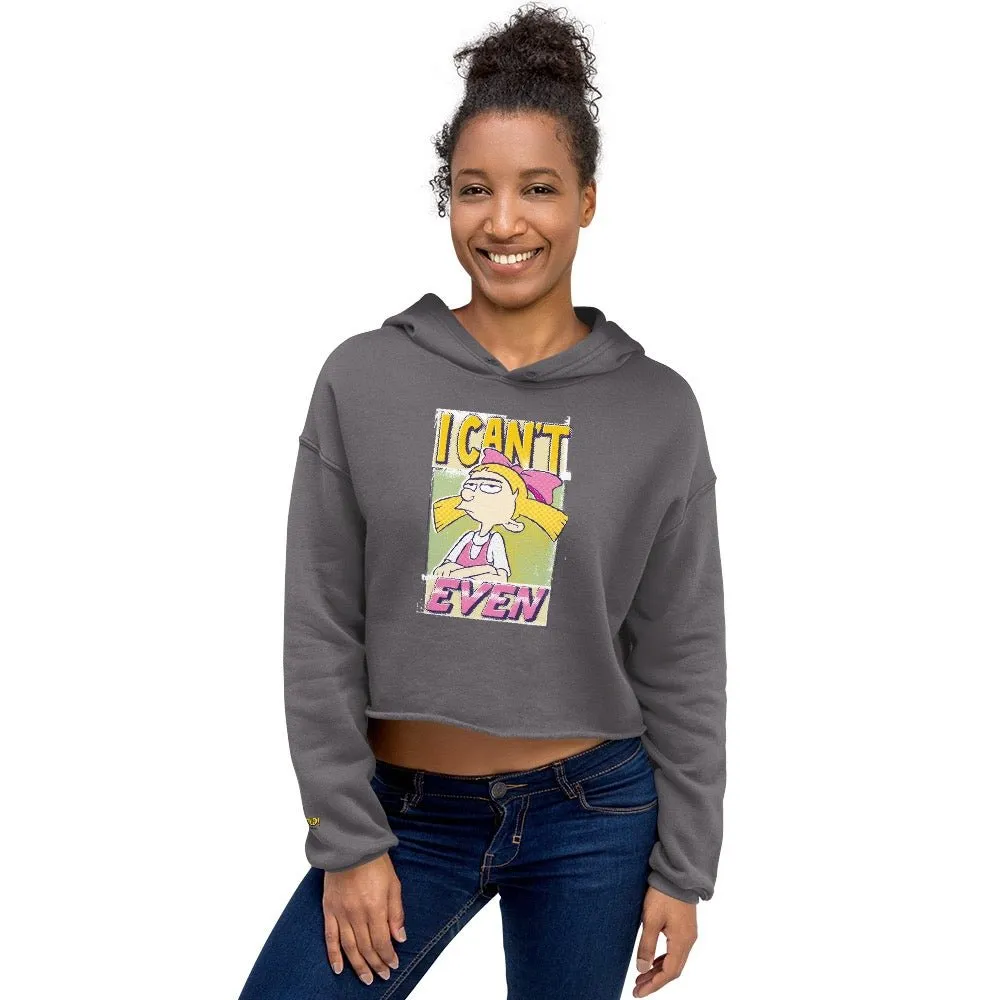 Hey Arnold! I Can't Even Women's Fleece Crop Hooded Sweatshirt