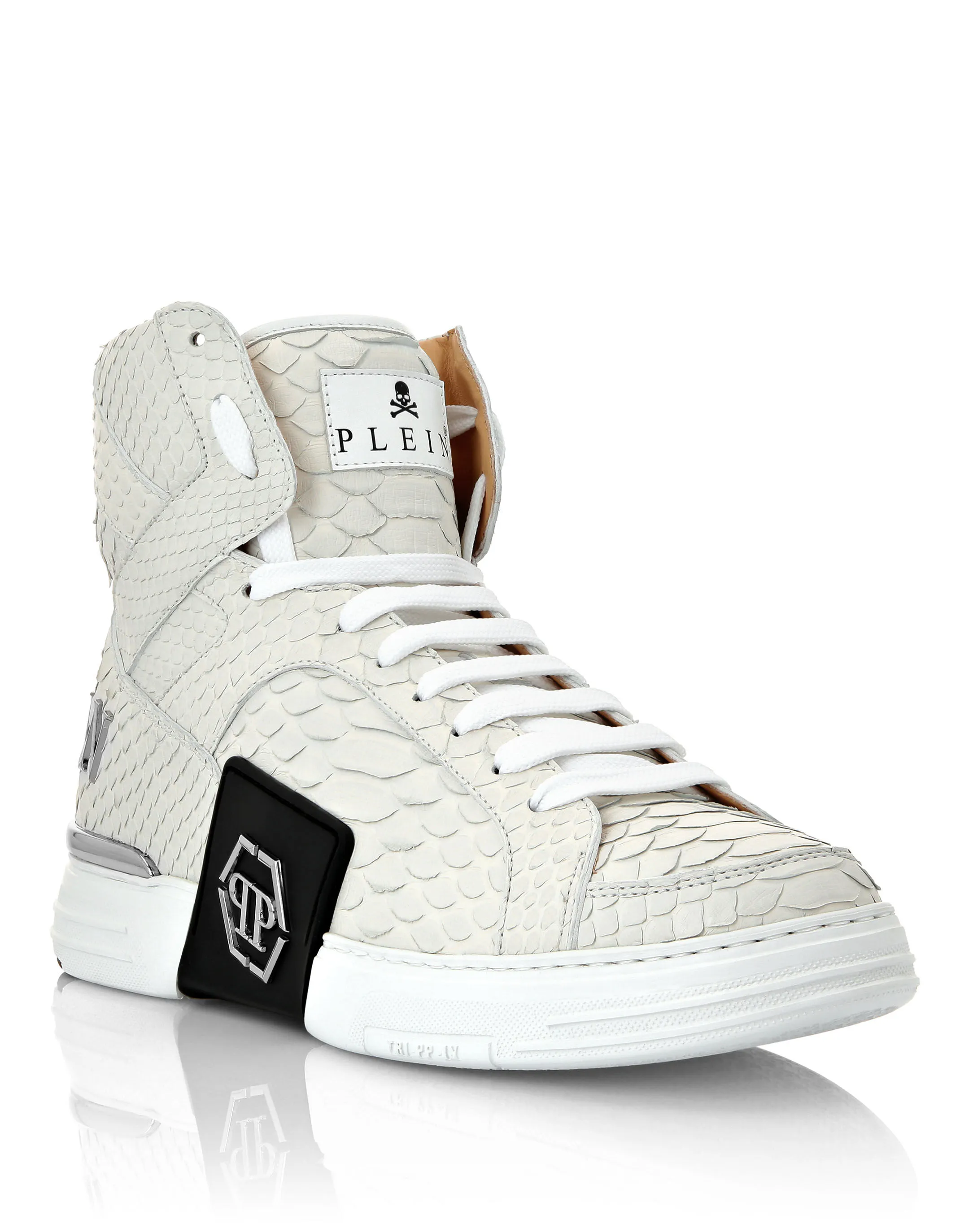 HI-TOP SNEAKERS MONEY KICK$ PYTHON Platinum HEXAGON