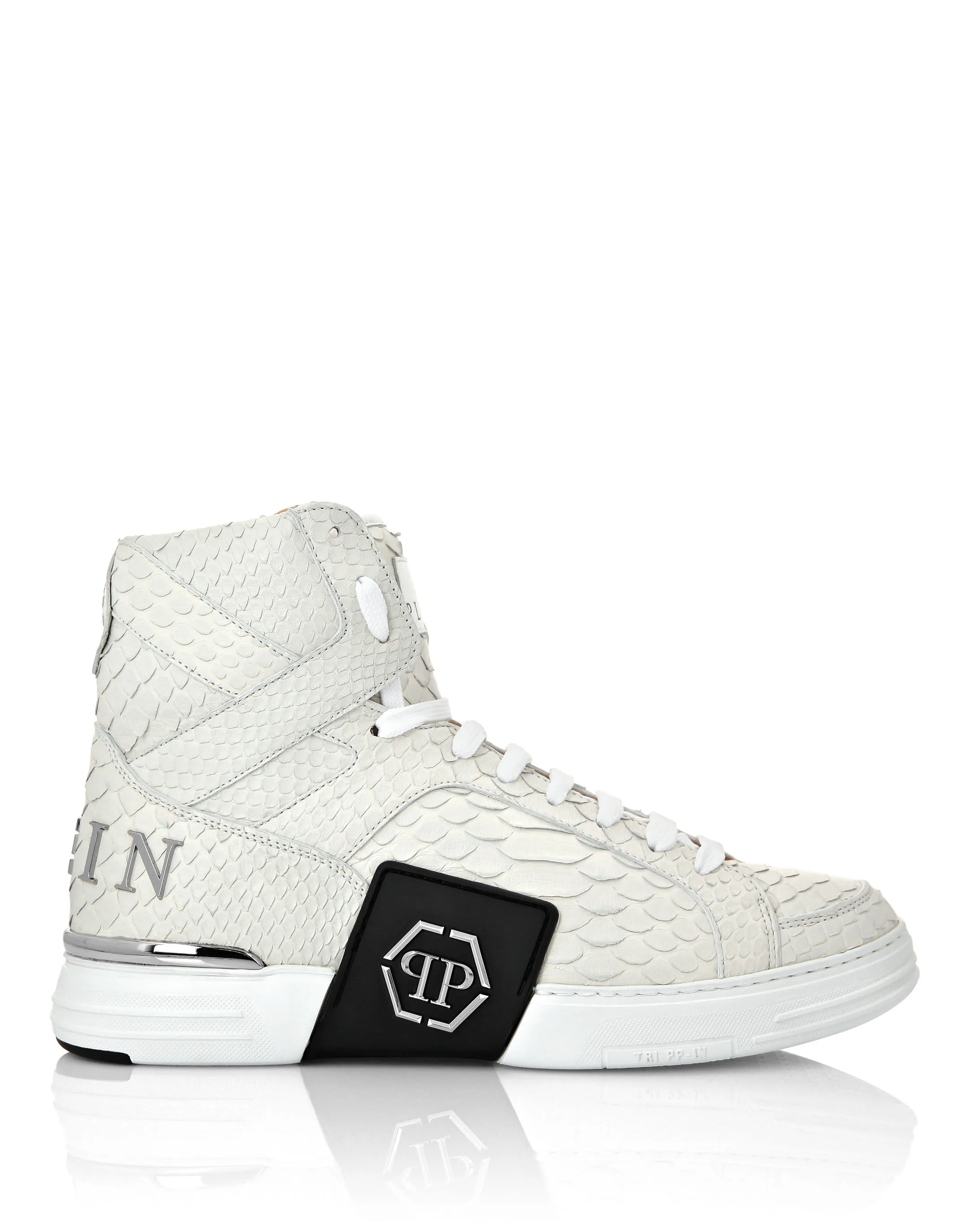 HI-TOP SNEAKERS MONEY KICK$ PYTHON Platinum HEXAGON