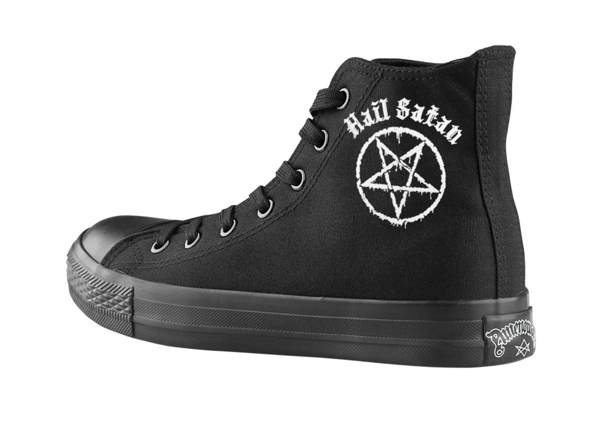 high sneakers unisex Hail Satan - AMENOMEN - OMEN112TRAMP  -  Metal-shop