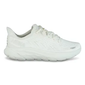 HOKA CLIFTON 8 WHITE TRAINERS