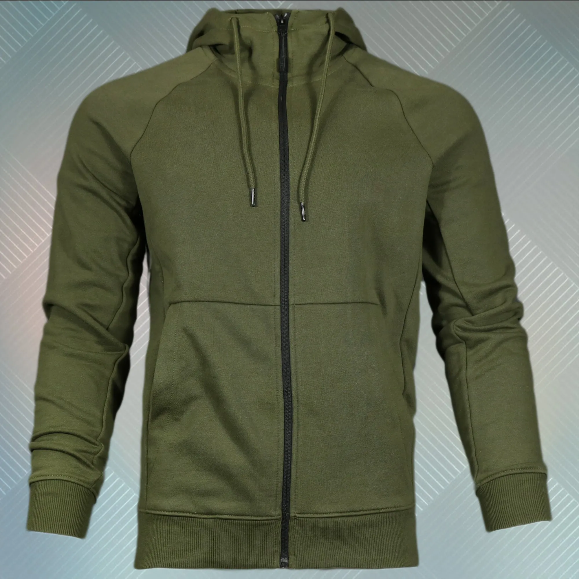 Hoodie Zip Up | Modern Basic Fleece Olive Zip Up Hoodie