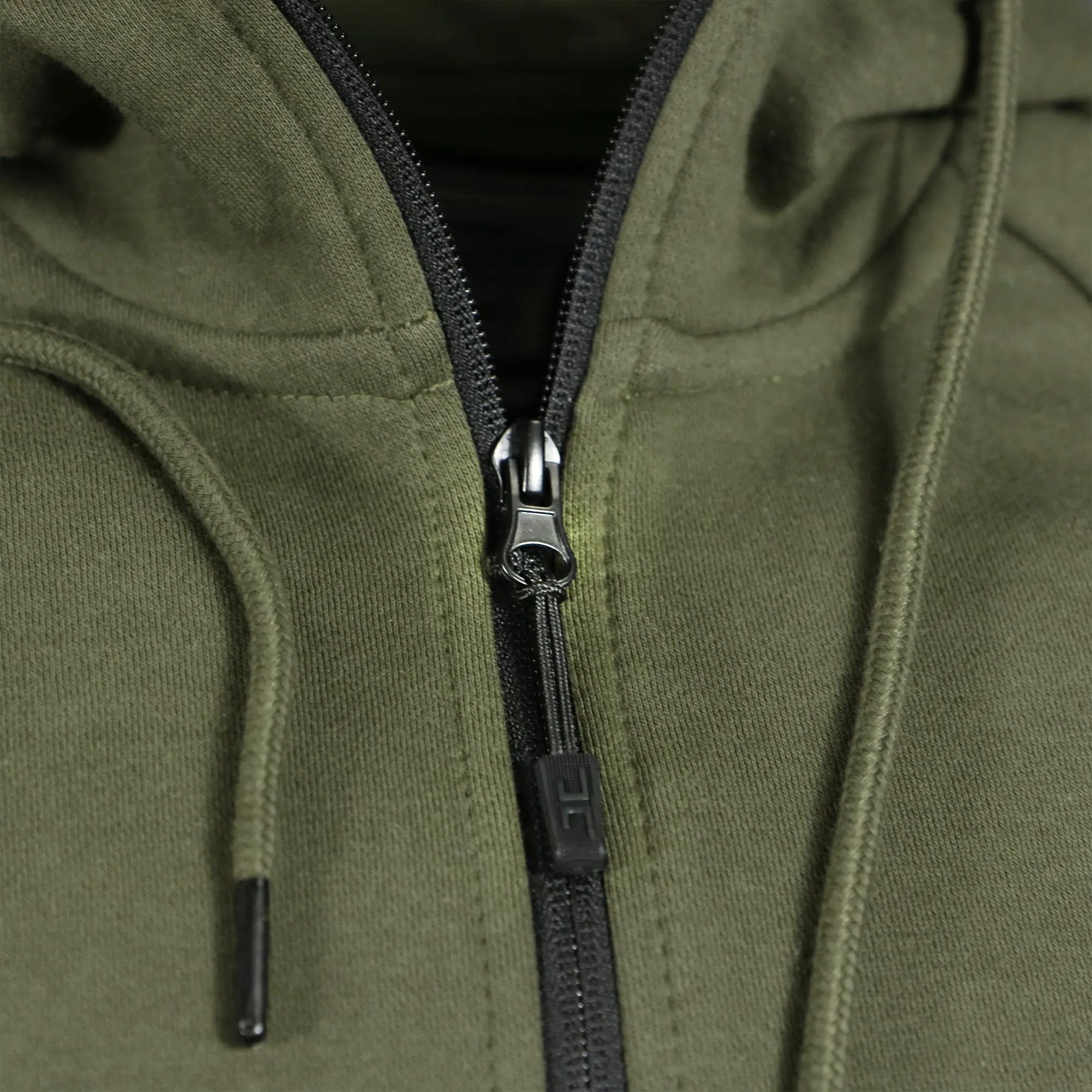 Hoodie Zip Up | Modern Basic Fleece Olive Zip Up Hoodie