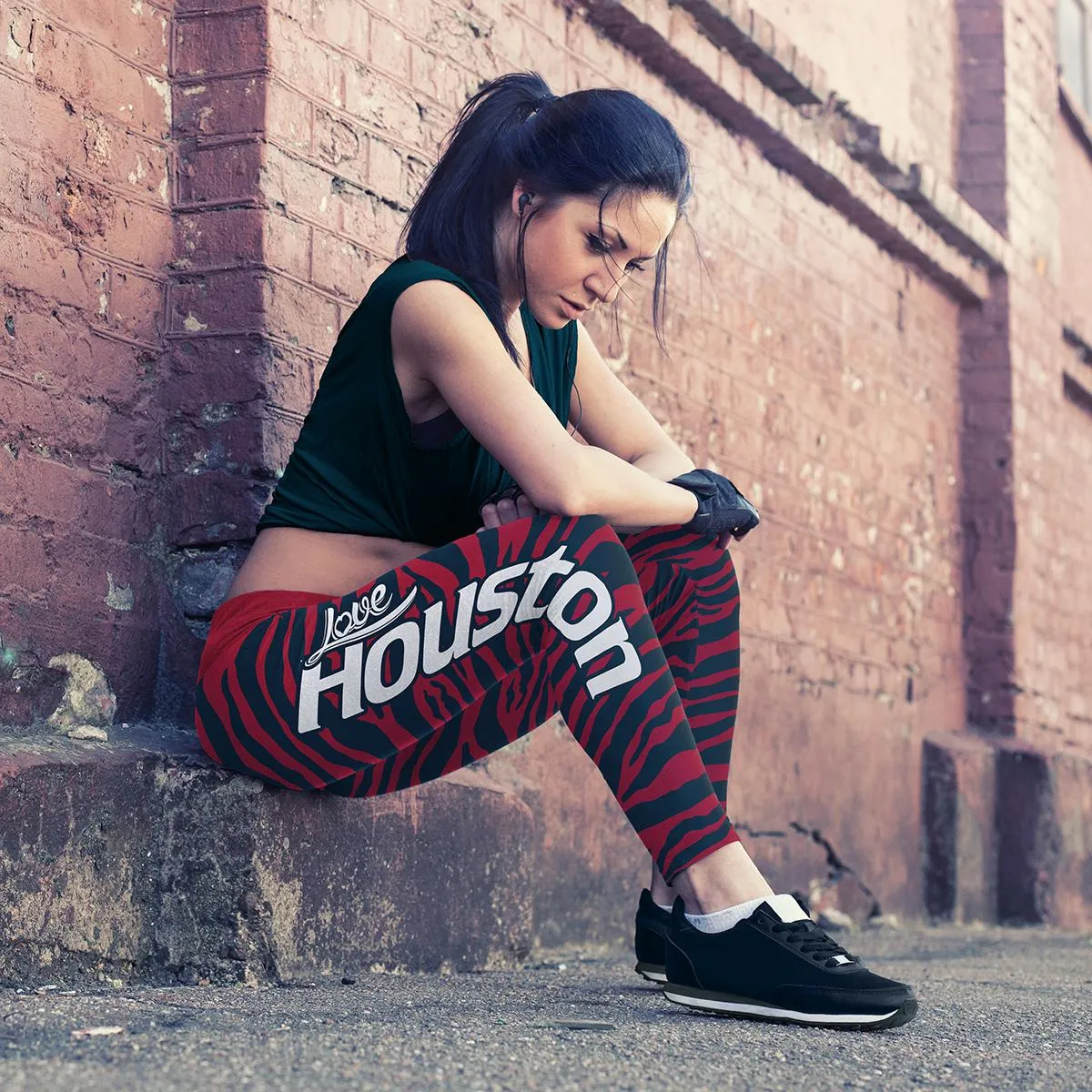 HOU FB Striped Leggings