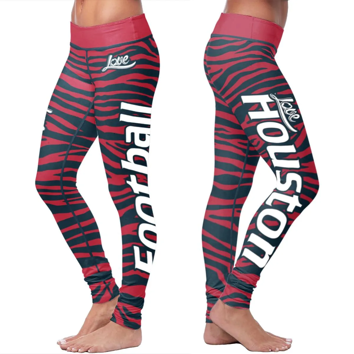 HOU FB Striped Leggings