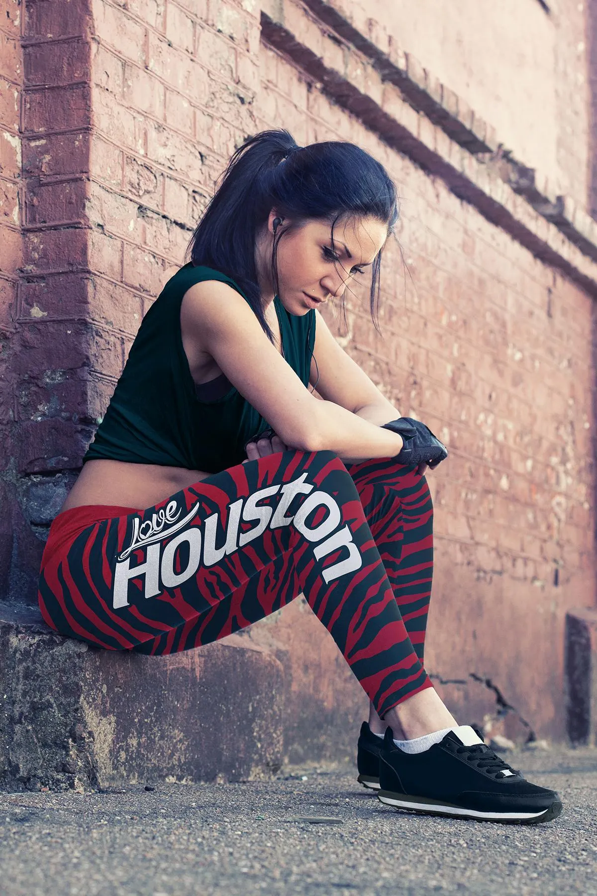 HOU FB Striped Leggings